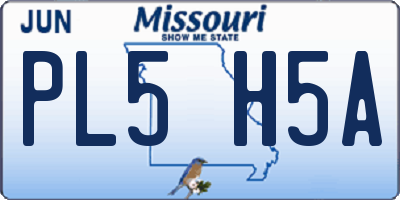 MO license plate PL5H5A