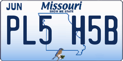 MO license plate PL5H5B