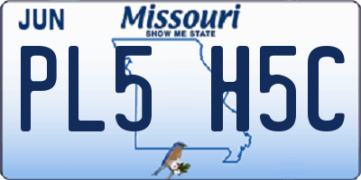 MO license plate PL5H5C