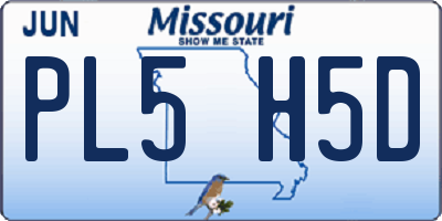 MO license plate PL5H5D