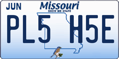MO license plate PL5H5E
