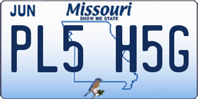MO license plate PL5H5G