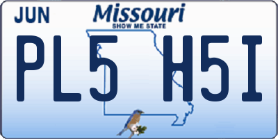 MO license plate PL5H5I