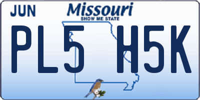 MO license plate PL5H5K
