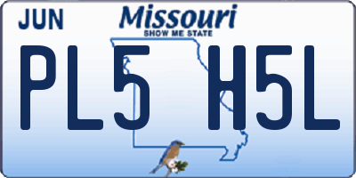 MO license plate PL5H5L