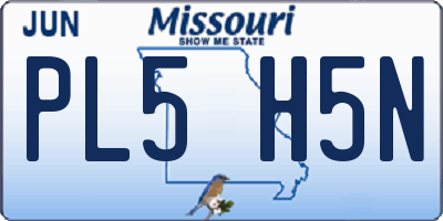 MO license plate PL5H5N