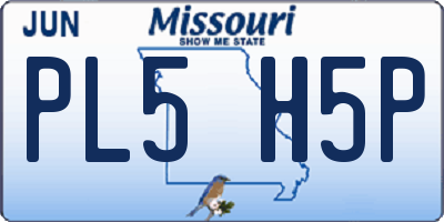 MO license plate PL5H5P