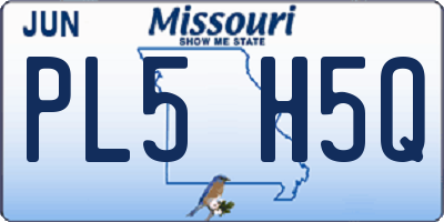 MO license plate PL5H5Q