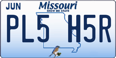MO license plate PL5H5R
