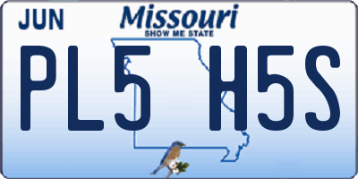 MO license plate PL5H5S