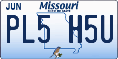 MO license plate PL5H5U