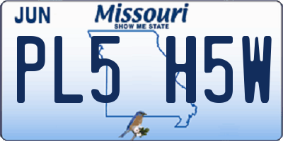 MO license plate PL5H5W