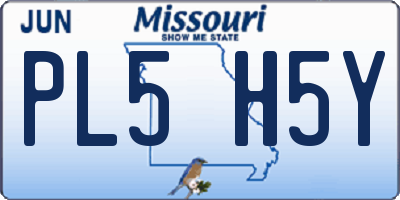 MO license plate PL5H5Y