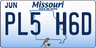 MO license plate PL5H6D