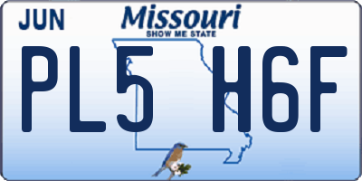 MO license plate PL5H6F