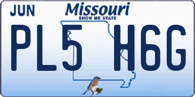 MO license plate PL5H6G