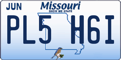 MO license plate PL5H6I