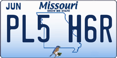 MO license plate PL5H6R