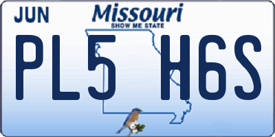 MO license plate PL5H6S