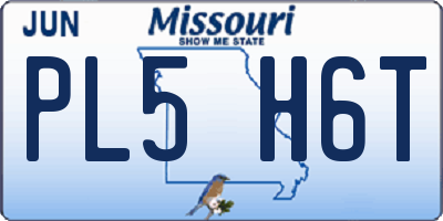 MO license plate PL5H6T