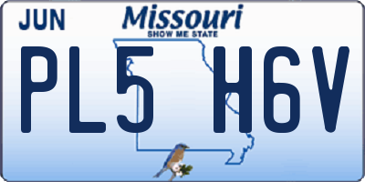 MO license plate PL5H6V