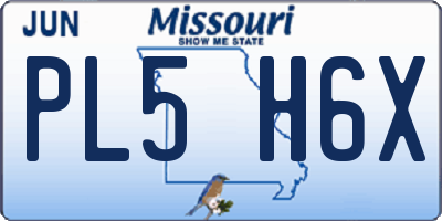 MO license plate PL5H6X