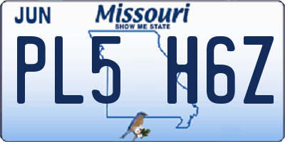 MO license plate PL5H6Z