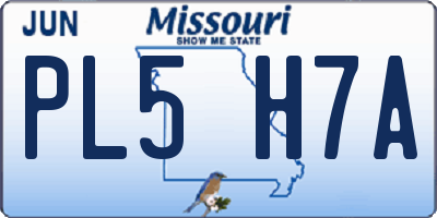 MO license plate PL5H7A