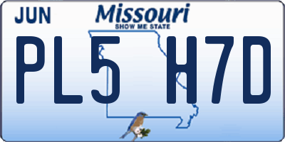 MO license plate PL5H7D