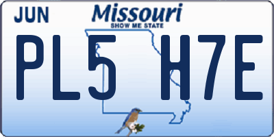 MO license plate PL5H7E