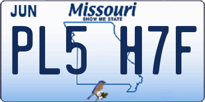 MO license plate PL5H7F