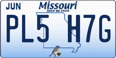 MO license plate PL5H7G