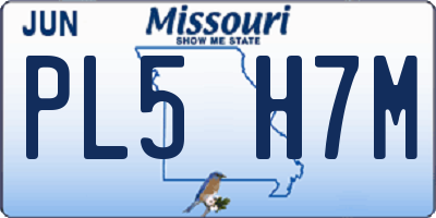 MO license plate PL5H7M