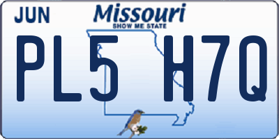 MO license plate PL5H7Q