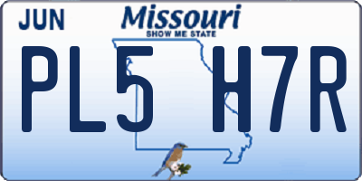 MO license plate PL5H7R