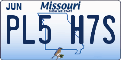 MO license plate PL5H7S