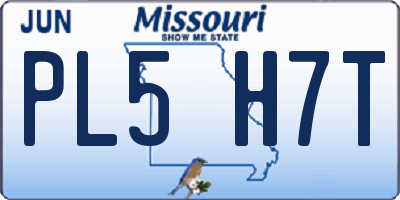 MO license plate PL5H7T