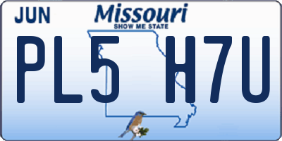 MO license plate PL5H7U