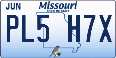 MO license plate PL5H7X