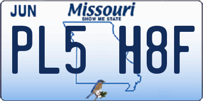 MO license plate PL5H8F