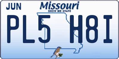 MO license plate PL5H8I