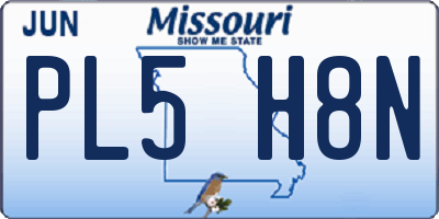 MO license plate PL5H8N