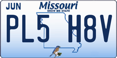 MO license plate PL5H8V