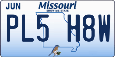 MO license plate PL5H8W
