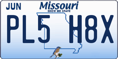 MO license plate PL5H8X