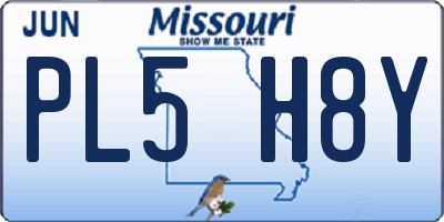 MO license plate PL5H8Y