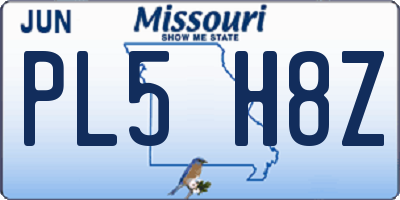 MO license plate PL5H8Z