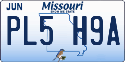 MO license plate PL5H9A