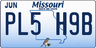 MO license plate PL5H9B