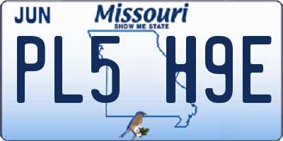 MO license plate PL5H9E